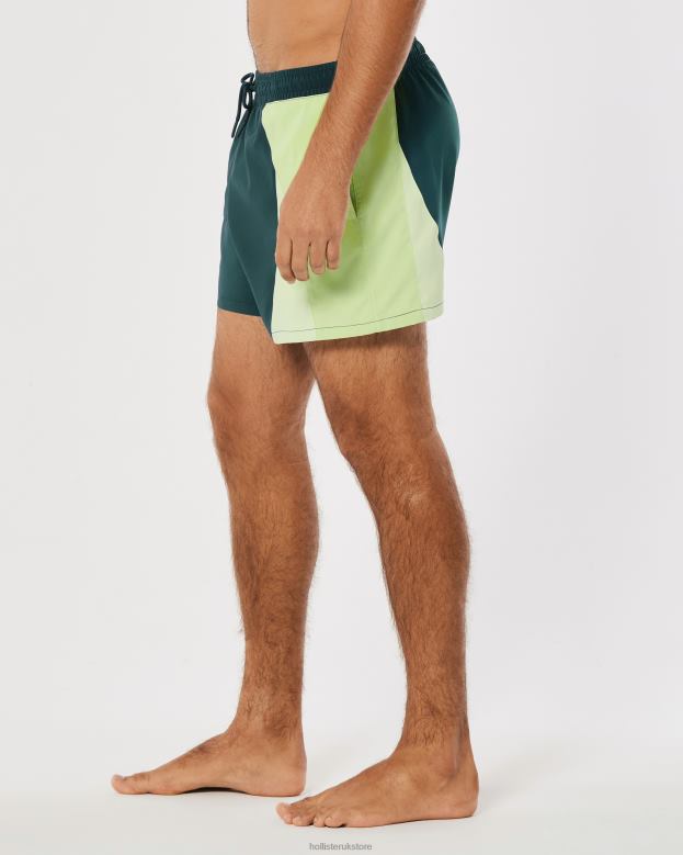 Bottoms Hollister Men Gilly Hicks Swim Trunks 5\\ 488201404 Dark Teal And Lime